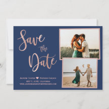 Modernes Navy Rose Gold Elegantes Typografie-Foto