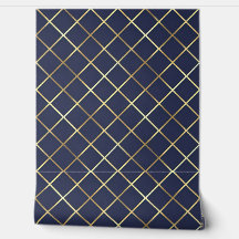 Modernes Navy und Gold Diamond Grid