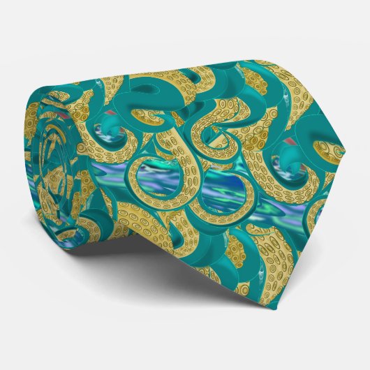 Modernes Neck Tie Octopus Design Krawatte (Gerollt)
