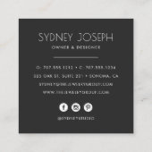 Modernes Necklass-Logo | Schmuckdesign Quadratische Visitenkarte (Rückseite)