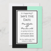 Modernes NEO MINT SCHWARZ Personalisiertes EREIGNI Save The Date (Vorderseite)