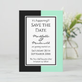 Modernes NEO MINT SCHWARZ Personalisiertes EREIGNI Save The Date (Stehend Vorderseite)