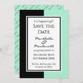 Modernes NEO MINT SCHWARZ Personalisiertes EREIGNI Save The Date (Vorne/Hinten)