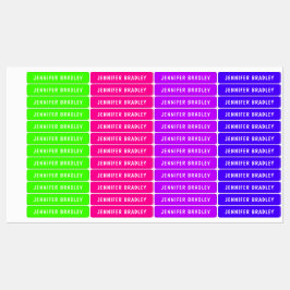 Modernes Neon Boy Girl - Personalisierter Name Etiketten