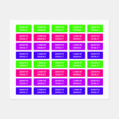 Modernes Neon Boy Girl - Personalisierter Name Etiketten (Blatt)