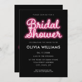 Modernes Neon Brautparty Einladung (Vorne/Hinten)