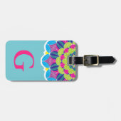 Modernes Neon färbt helle Mandala u. Gepäckanhänger (Vorderseite horizontal)