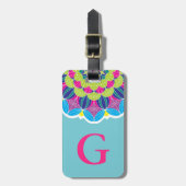 Modernes Neon färbt helle Mandala u. Gepäckanhänger (Vorderseite vertikal)