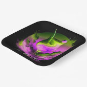 Modernes Neon Party Time Personalisiert Pappteller (Gewinkelt)
