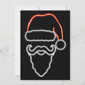 Modernes Neon Red Lighted Weihnachtsfest Party Einladung (Rückseite)