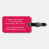 Modernes Neon u. schwarzes gestreiftes Gepäckanhänger (Rückseite horizontal)