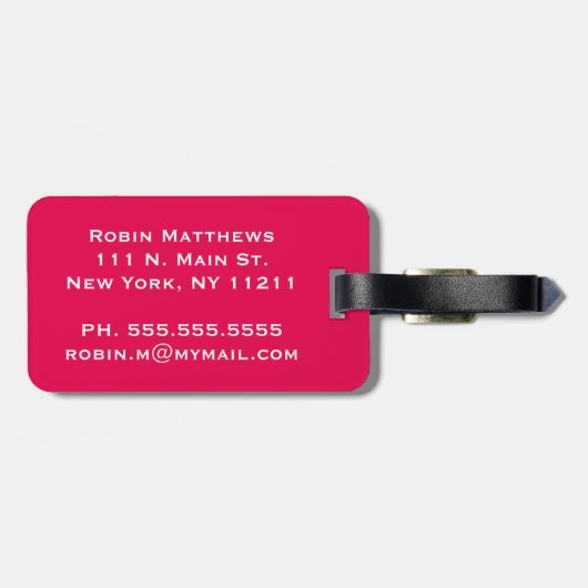 Modernes Neon u. schwarzes gestreiftes Gepäckanhänger (Rückseite horizontal)