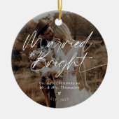 Modernes, neu verheiratetes Verheiratetes Erstes W Keramik Ornament (Vorne)