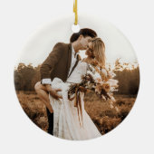 Modernes, neu verheiratetes Verheiratetes Erstes W Keramik Ornament (Hinten)