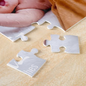 Modernes neues Baby Anreise Foto Script Minimal Puzzle (Seite)