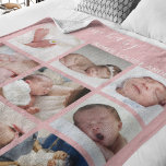 Modernes neues Baby | Foto Collage Gift Fleecedecke<br><div class="desc">Diese schöne Collage aus Foto für ein neues Baby ist das perfekte Geschenk. Mit einem eleganten Skript, das "NEW BABY" und den neuen Babynamen liest, zusammen mit 9 Fotos des Babys. Der Stil, die Größe und die Farbe des Schriftartes können geändert werden, indem Sie nach der Personalisierung auf den entsprechenden...</div>