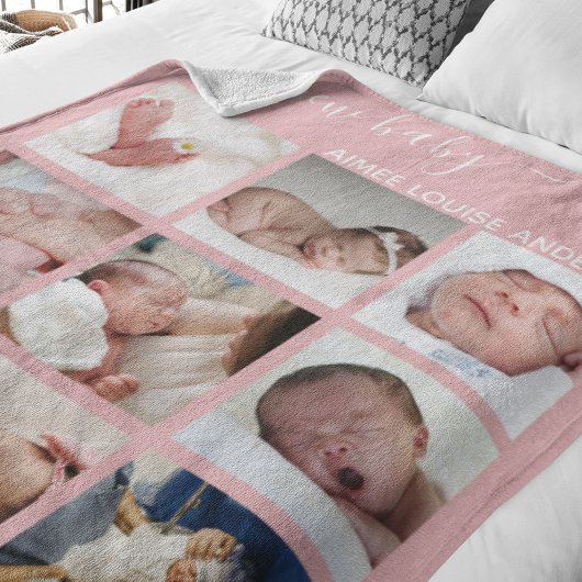 Modernes neues Baby | Foto Collage Gift Fleecedecke