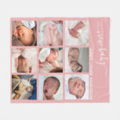 Modernes neues Baby | Foto Collage Gift Fleecedecke (Vorderseite (Horizontal))