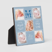 Modernes neues Baby Personalisiert 5 Foto Collage  Fotoplatte (Vorderseite)