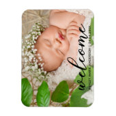 Modernes neues Baby Welcome Foto Magnet (Vertikal)