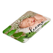 Modernes neues Baby Welcome Foto Magnet (Linke Seite)