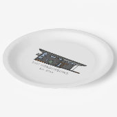 Modernes neues Zuhause Housewarming-Party Pappteller (Schrägansicht)