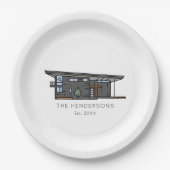 Modernes neues Zuhause Housewarming-Party Pappteller (Vorderseite)