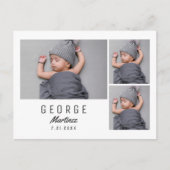 Modernes Neugeborenes Foto Einzigartige Kinderankü Postkarte (Vorderseite)