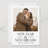 Modernes Neujahr Neue Träume Weihnachten Paar Foto (Vorderseite)