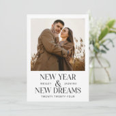 Modernes Neujahr Neue Träume Weihnachten Paar Foto (Stehend Vorderseite)