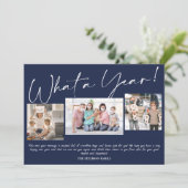 Modernes Neujahr, was ein Jahr Drehbuch 3 Fotos Karte (Stehend Vorderseite)