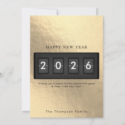 Modernes Neujahrs-Einfach-Countdown Gold (Vorderseite)