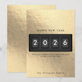 Modernes Neujahrs-Einfach-Countdown Gold (Vorne/Hinten)