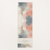 Modernes, neutrales Abstraktes Aquarellmonogramm Yogamatte (Vorderseite)