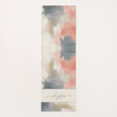 Modernes, neutrales Abstraktes Aquarellmonogramm Yogamatte (Rückseite)