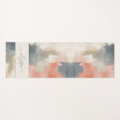 Modernes, neutrales Abstraktes Aquarellmonogramm Yogamatte (Vorderseite (Horizontal))