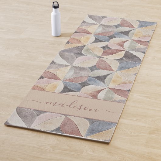 Modernes, neutrales Abstraktes Monogramm Yogamatte (Beispiel)