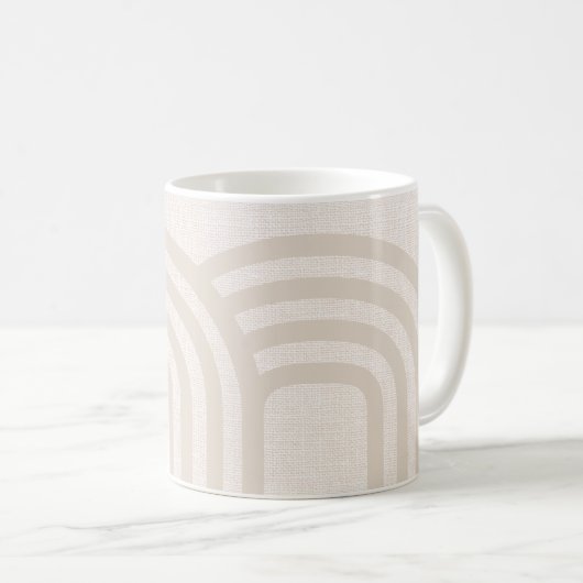 Modernes, neutrales, blasses Monogramm-Muster Kaffeetasse (VorderseiteRechts)