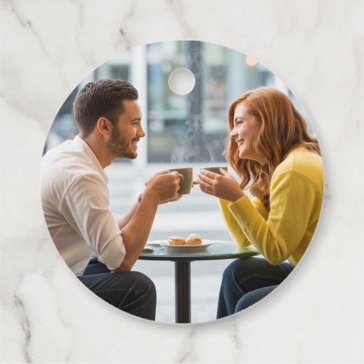 Modernes neutrales Boho Wedding Foto "Perfect Blen Geschenkanhänger (Rückseite)