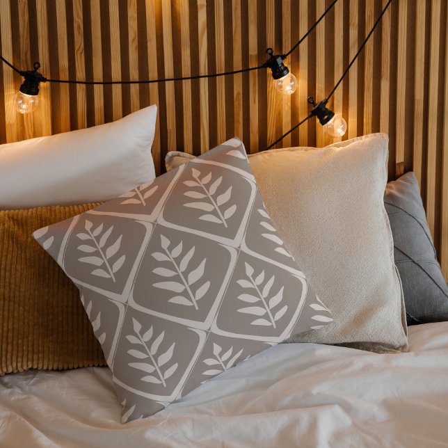 Modernes, neutrales Botanisches Kissen (Modern Neutral Botanical Throw Pillow)