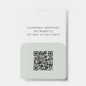 Modernes neutrales Business Employee-ID-Abzeichen Ausweis (Rückseite)