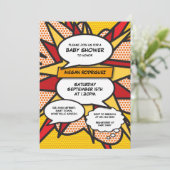 Modernes, neutrales Comic für Babydusche Einladung (Stehend Vorderseite)