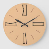 Modernes, neutrales Erröten mit römischen Zahlen Große Wanduhr (Vorderseite)