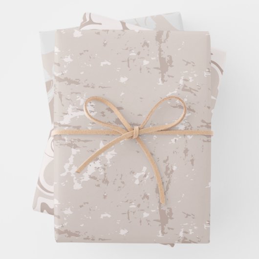 Modernes neutrales Farbmarmor Geschenkpapier Set (Beispiel)