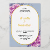 Modernes, neutrales, florales Rustikales Hochzeits Folieneinladung (Vorderseite)