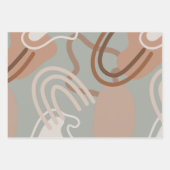 Modernes, neutrales geometrisches minimalistisches geschenkpapier set (Vorderseite 2)