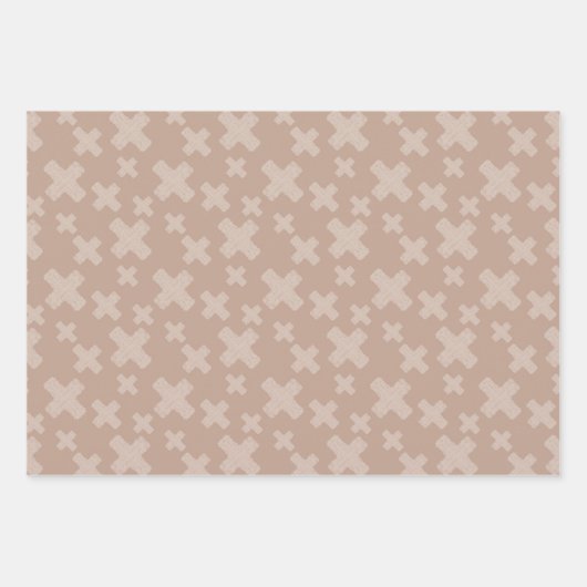 Modernes, neutrales geometrisches minimalistisches geschenkpapier set (Vorderseite)