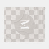 Modernes, neutrales Gray-Prüfmonogramm Fleecedecke (Vorderseite (Horizontal))