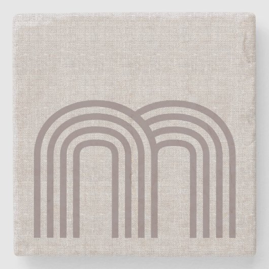 Modernes neutrales Linienmuster Steinuntersetzer (Vorderseite)