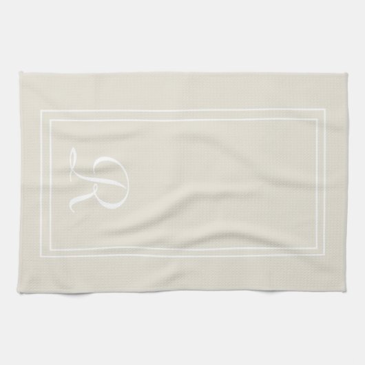 Modernes, neutrales Monogramm Personalisiert Geschirrtuch (Horizontal)